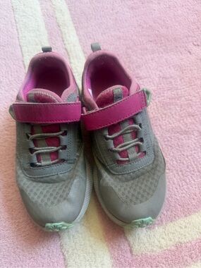 Merrell Gray & Pink Kids Sneakers with Easy Strap
